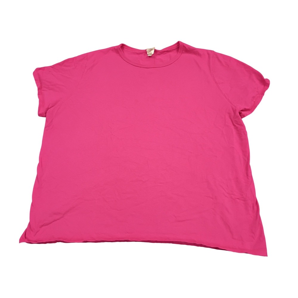 Just My Size T-Shirt Womens 22W/24W Pink Cotton Short Sleeve Crew Neck Basic Tee